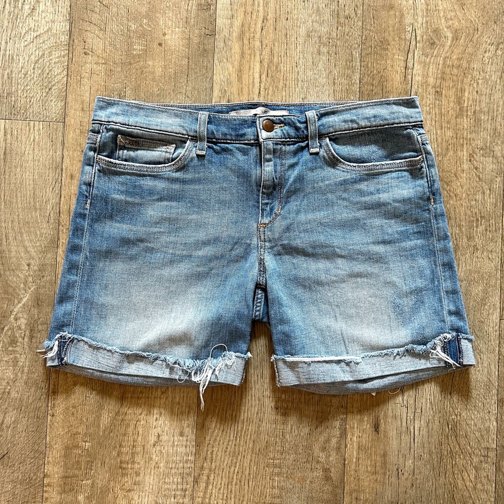 Joe's Jeans Medium Blue Rolled Hem Denim Shorts - Picture 3 of 6